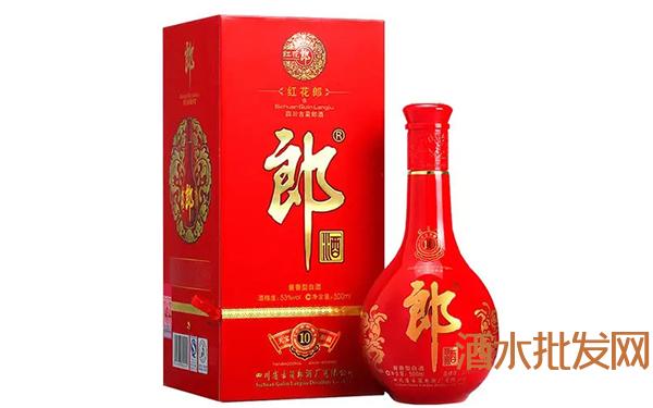 紅花郎酒十年53度價格一覽表,紅花郎酒多少錢一瓶