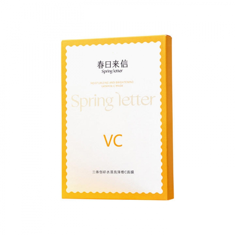 美妝護(hù)膚品批發(fā)，春日來信三體創(chuàng)研水漾亮澤維C面膜